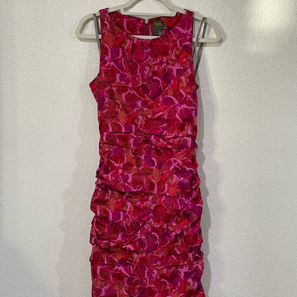 Taylor Floral Pink Sleeveless Cocktail Dress